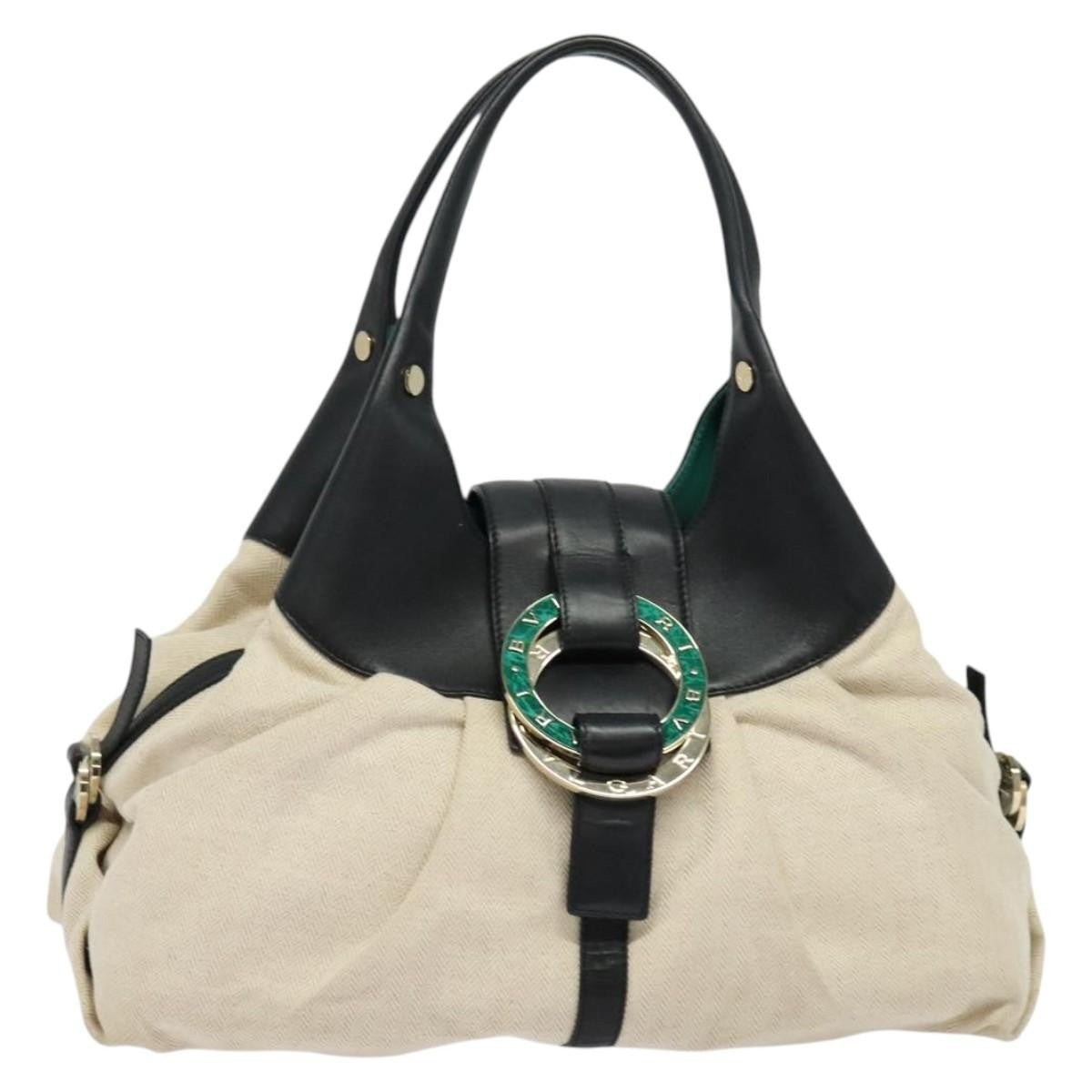 Bvlgari Chandra Hobo Canvas and Leather