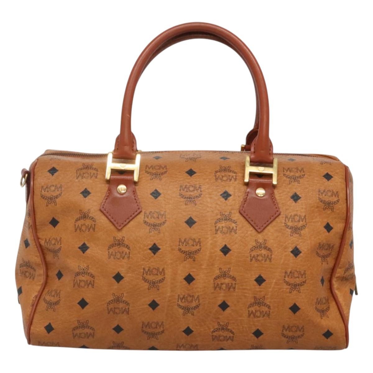 MCM Visetos Handbag Canvas and Leather