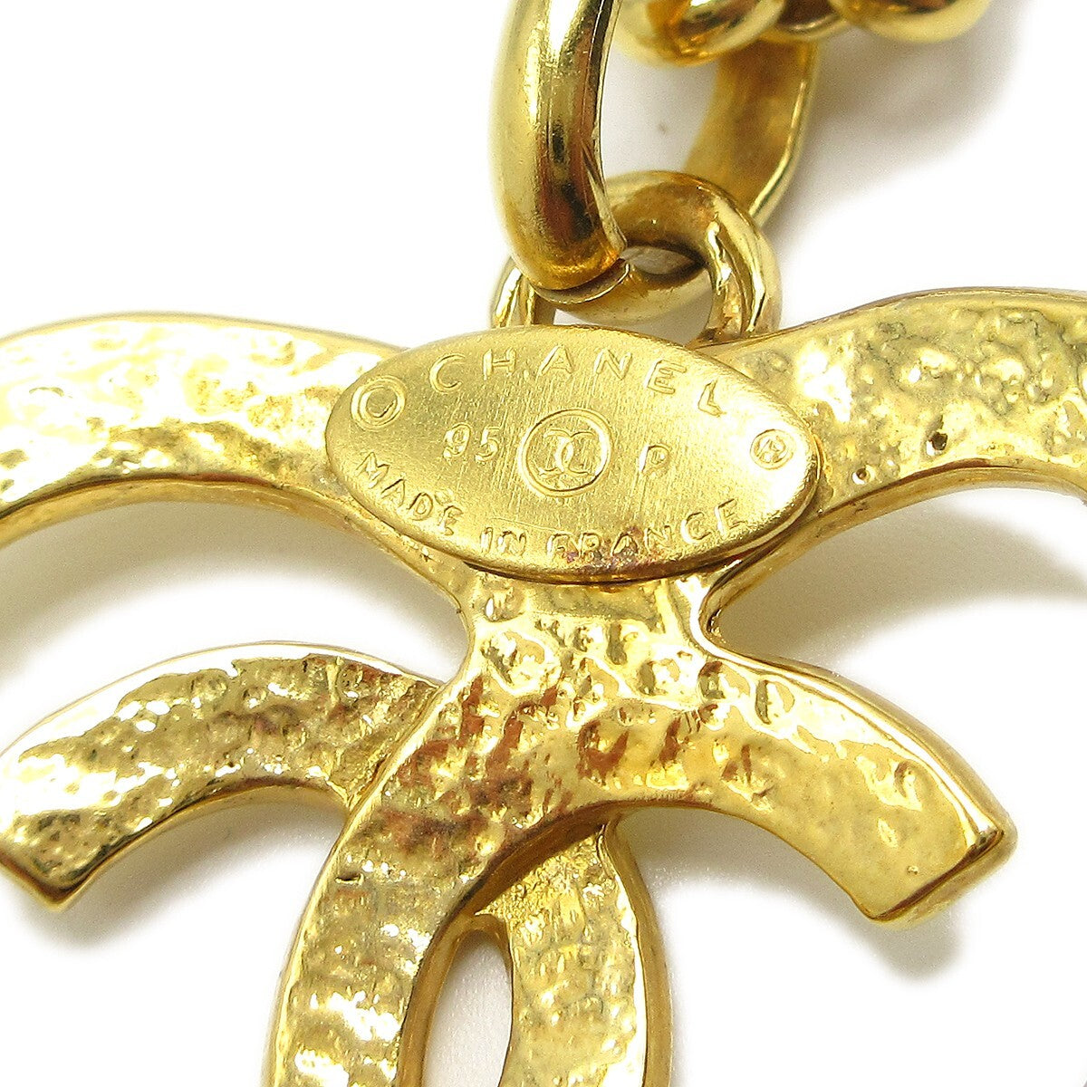 Chanel CC Heart Pendant Necklace Metal