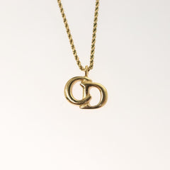 Christian Dior CD Pendant Necklace Metal