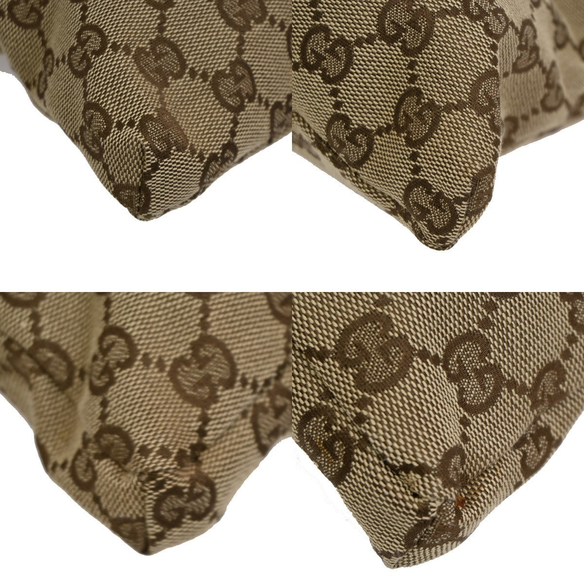 Gucci Vintage Double Belt Bag GG Canvas with Leather