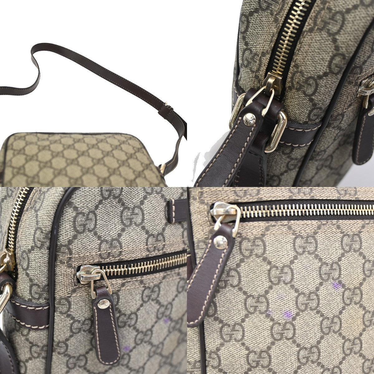 Gucci Front Zip Messenger GG Coated Canvas