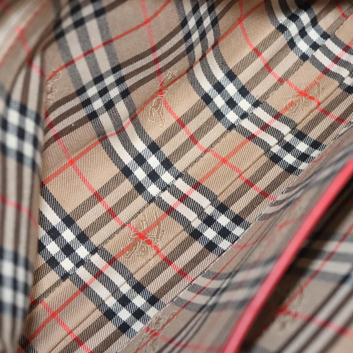 Burberry Logo Zip Around Pouch Leather