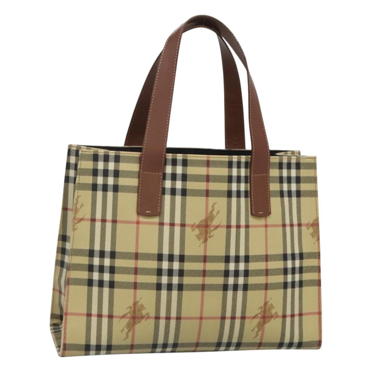 Burberry Top Handle Tote Haymarket Coated Canvas