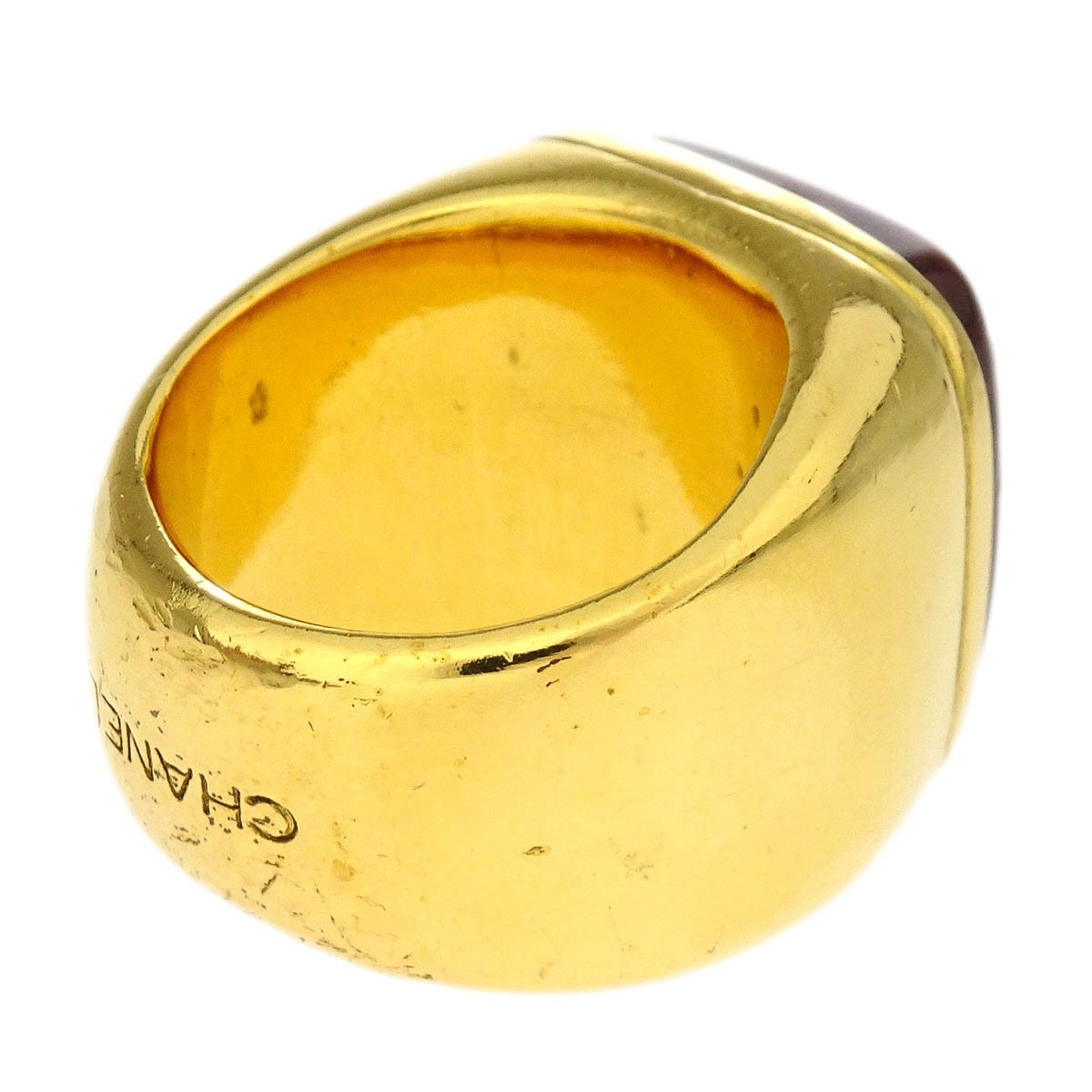 Chanel Vintage Square CC Ring Resin