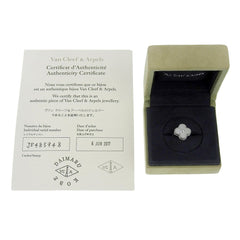 Van Cleef & Arpels Vintage Alhambra Ring 18K White Gold with Mother of Pearl and Diamond