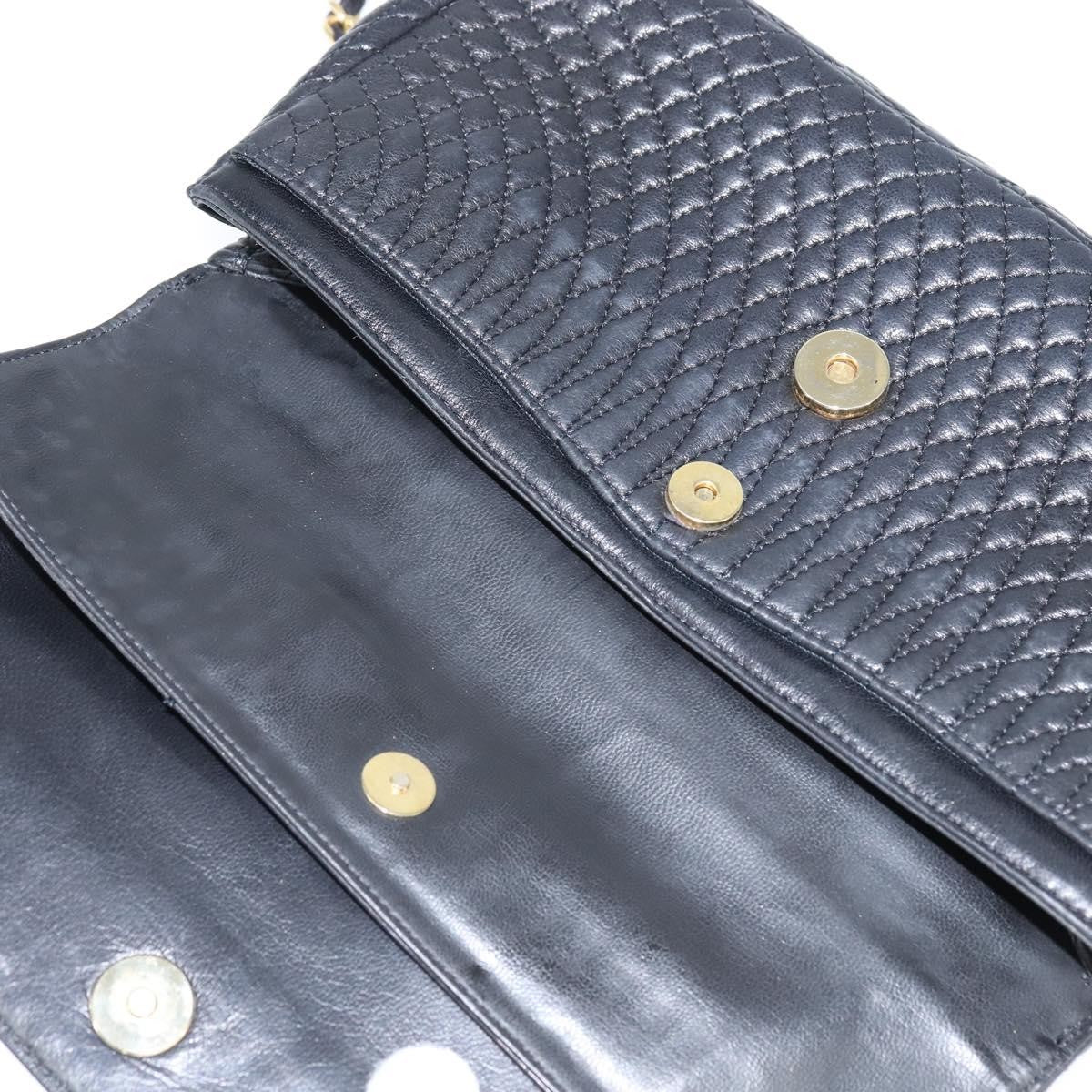 Bally Vintage Chain Shoulder Bag Quilted Leather