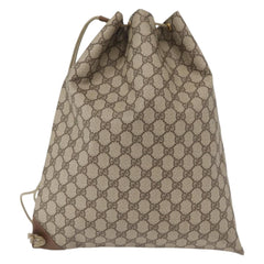 Gucci Drawstring Shoulder Bag GG Canvas with Leather