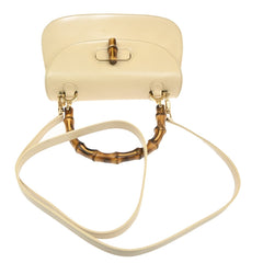 Gucci Vintage Convertible Bamboo Top Handle Bag Leather