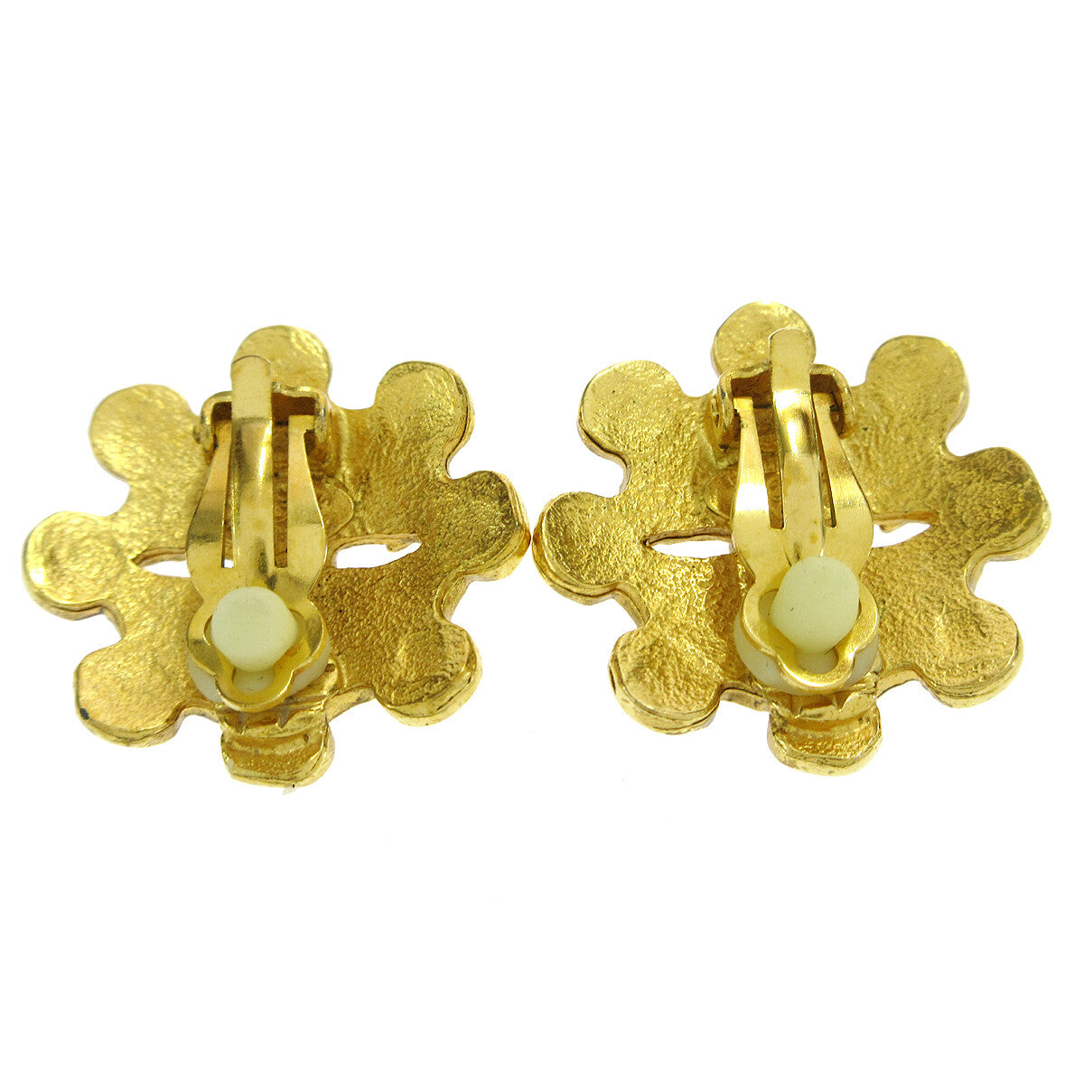 Chanel Vintage Flower Clip-On Earrings Metal