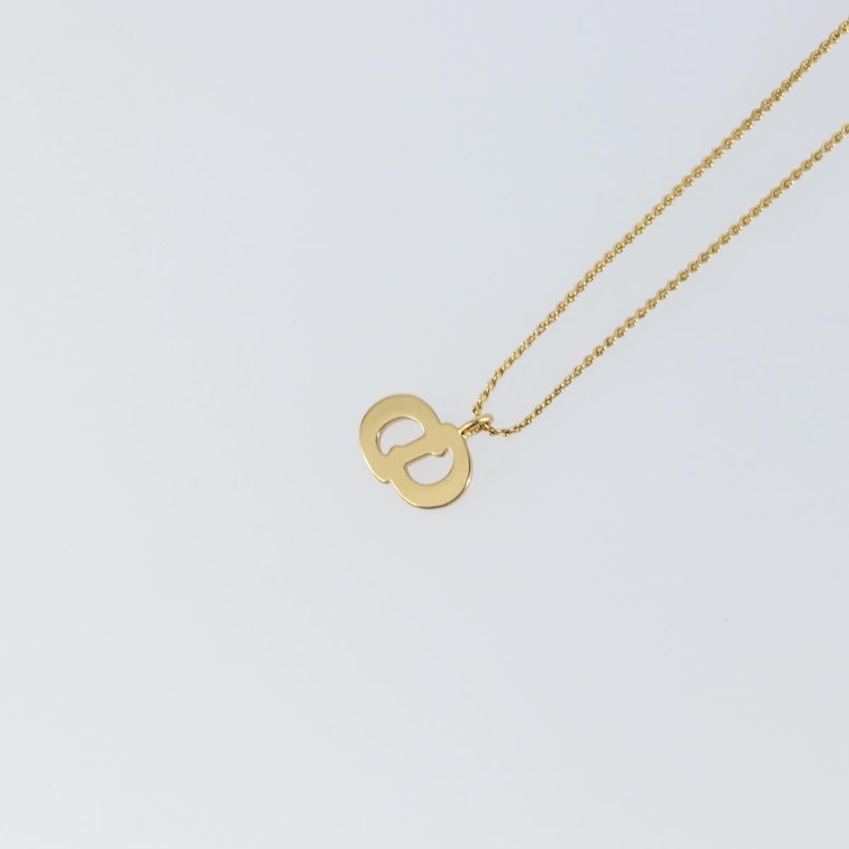 Christian Dior CD Pendant Necklace Metal and Crystals