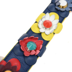 Fendi Flowerland Strap You Shoulder Strap Studded Leather