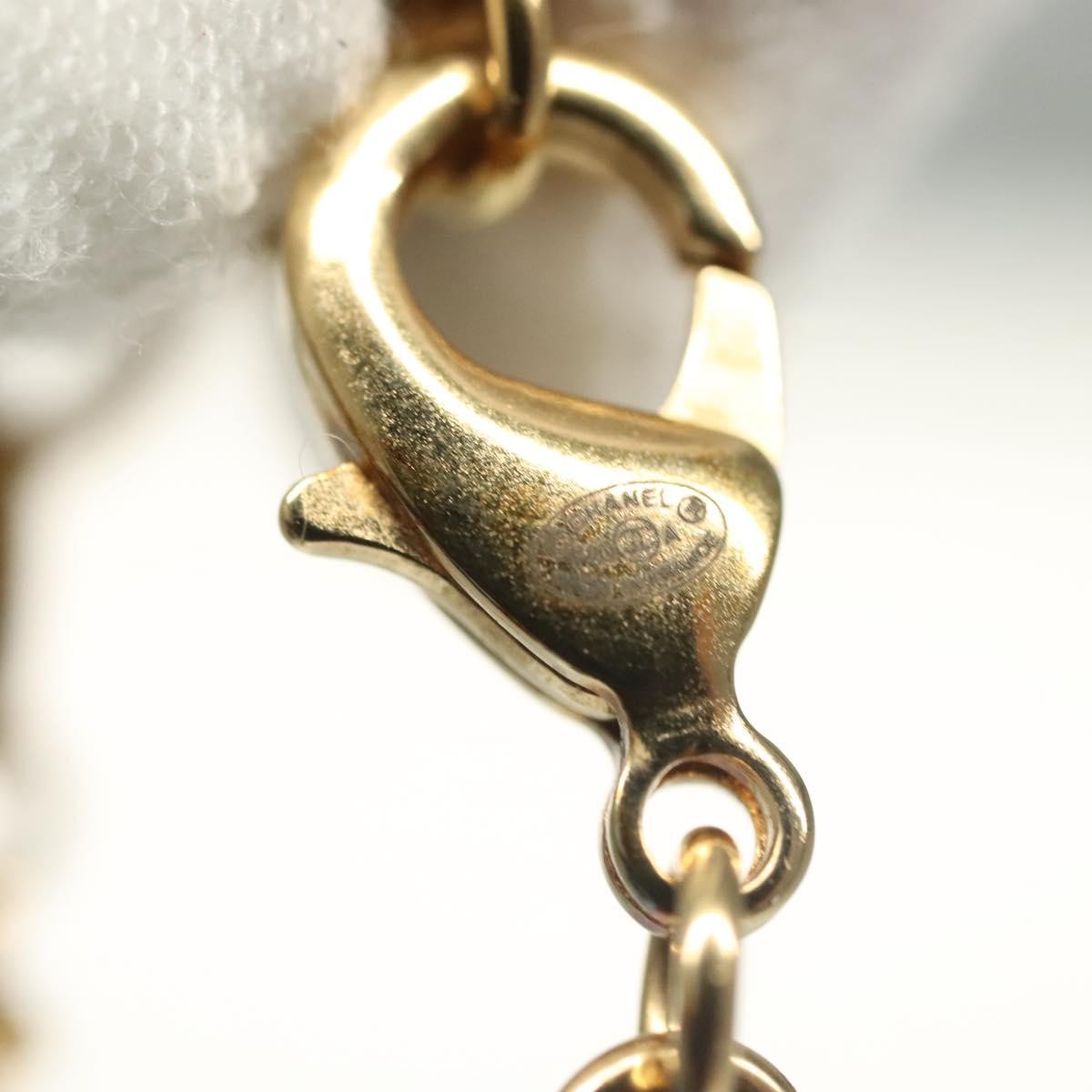 Chanel CC Perfume Bottle Pendant Chain Long Necklace Metal with Leather, Crystals and Faux Pearl