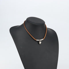 Hermes Annee Mediterranee Cadena Charm Necklace Metal and Leather