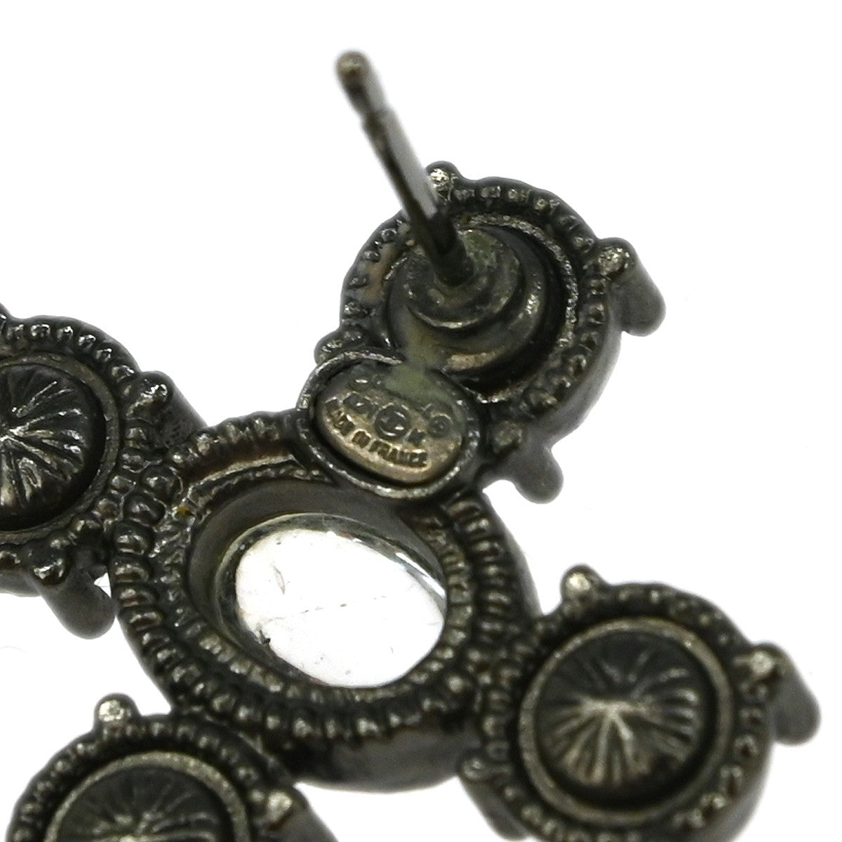 Chanel CC Dangle Earrings Metal with Crystals