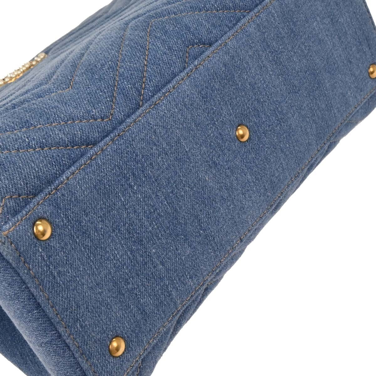 Gucci Pearly GG Marmont Tote Matelasse Denim