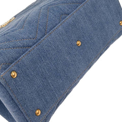 Gucci Pearly GG Marmont Tote Matelasse Denim