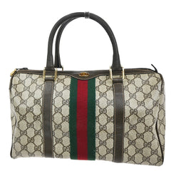 Gucci Vintage Web Boston Bag GG Coated Canvas