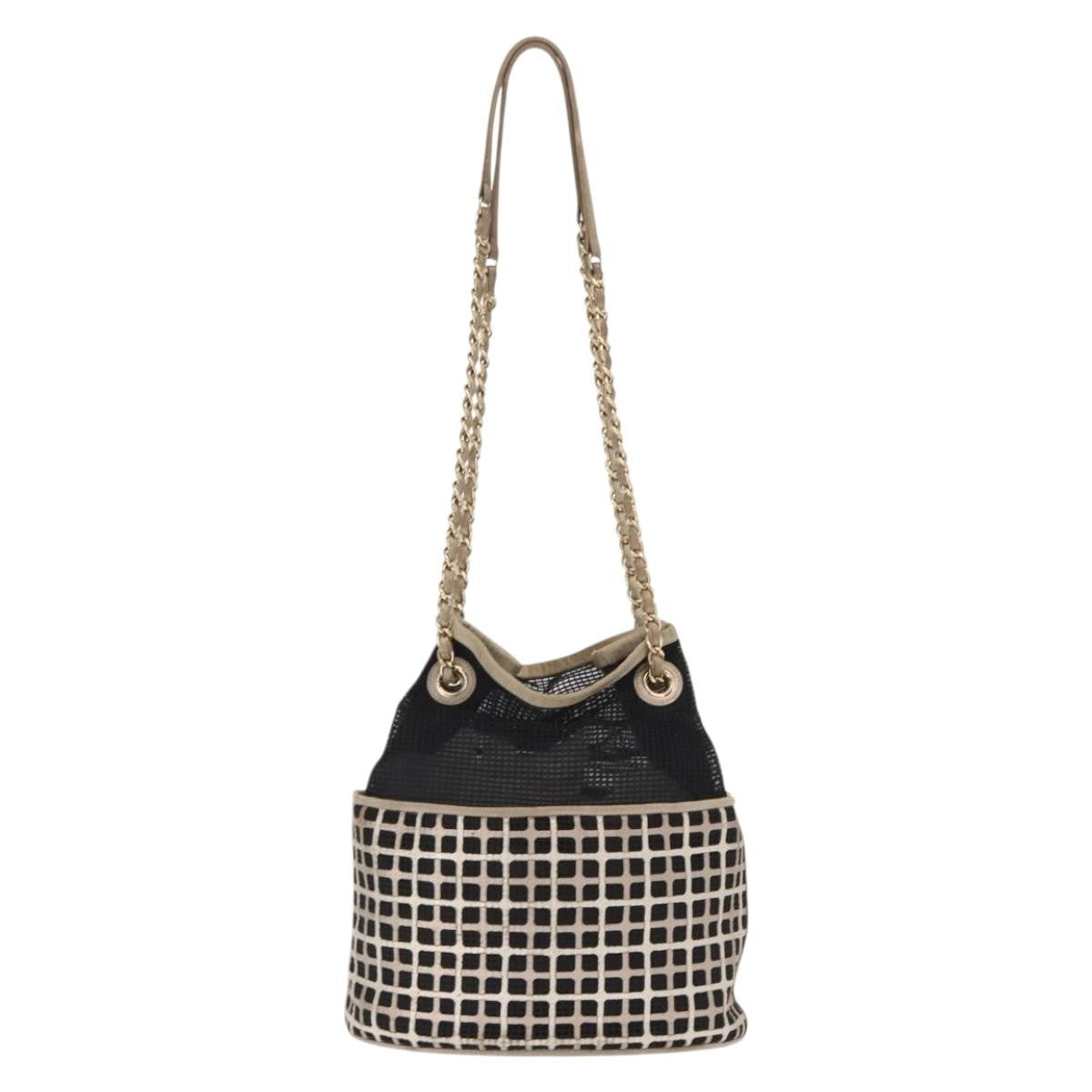 Chanel Chain Bucket Bag Mesh and Leather