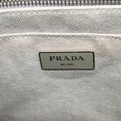 Prada Canapa Convertible Tote Rhinestone Embellished Denim