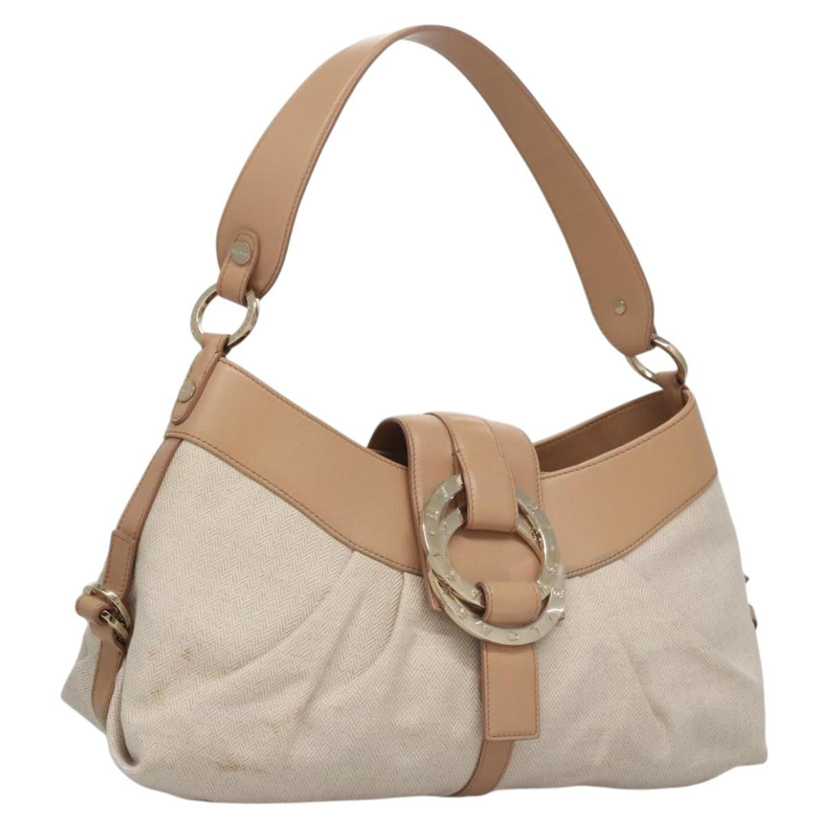 Bvlgari Chandra Hobo Canvas and Leather