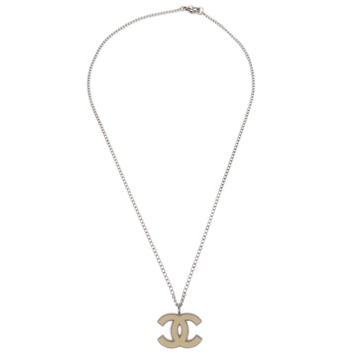 Chanel CC Logo Pendant Necklace Metal
