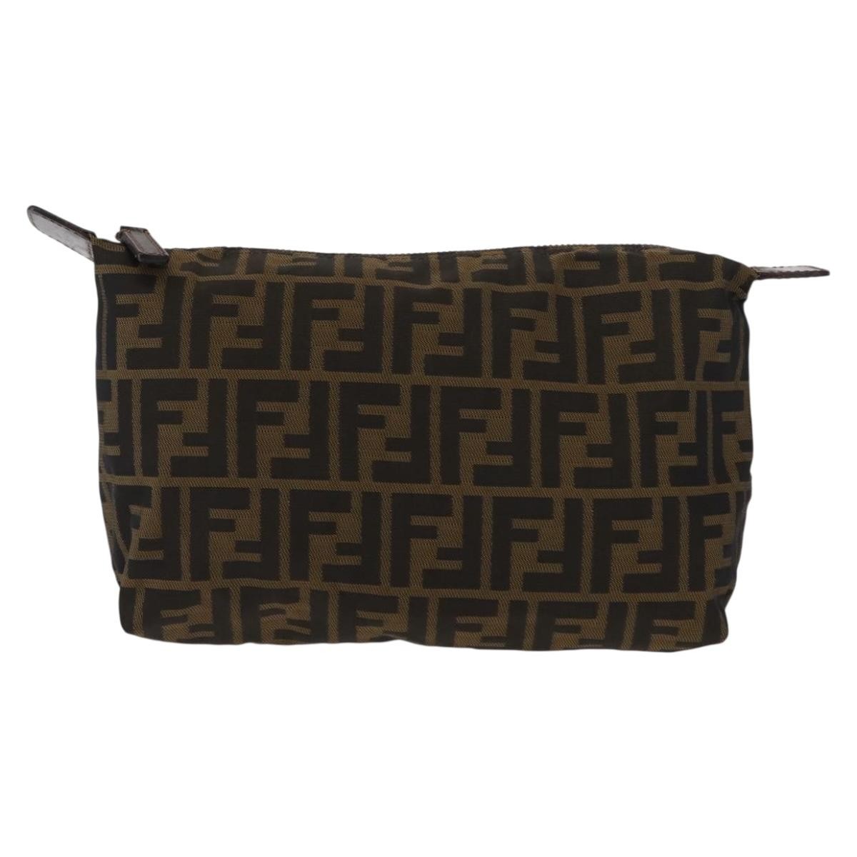 Fendi Logo Zucca Clutch PVC Leather