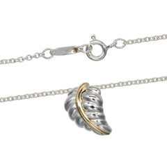 Tiffany & Co. Leaf Pendant Necklace Silver 925 and K18 Yellow Gold