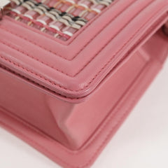 Chanel Boy Flap Bag Woven PVC with Lambskin