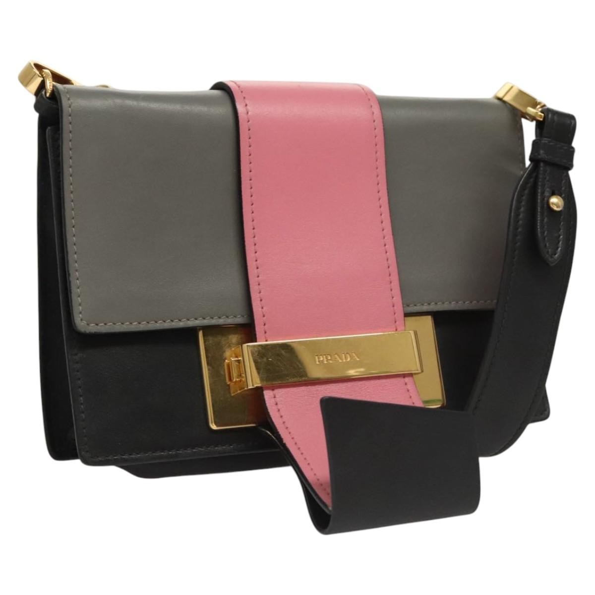 Prada Metal Ribbon Shoulder Bag City Calfskin