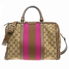 Gucci Vintage Web Boston Bag GG Canvas
