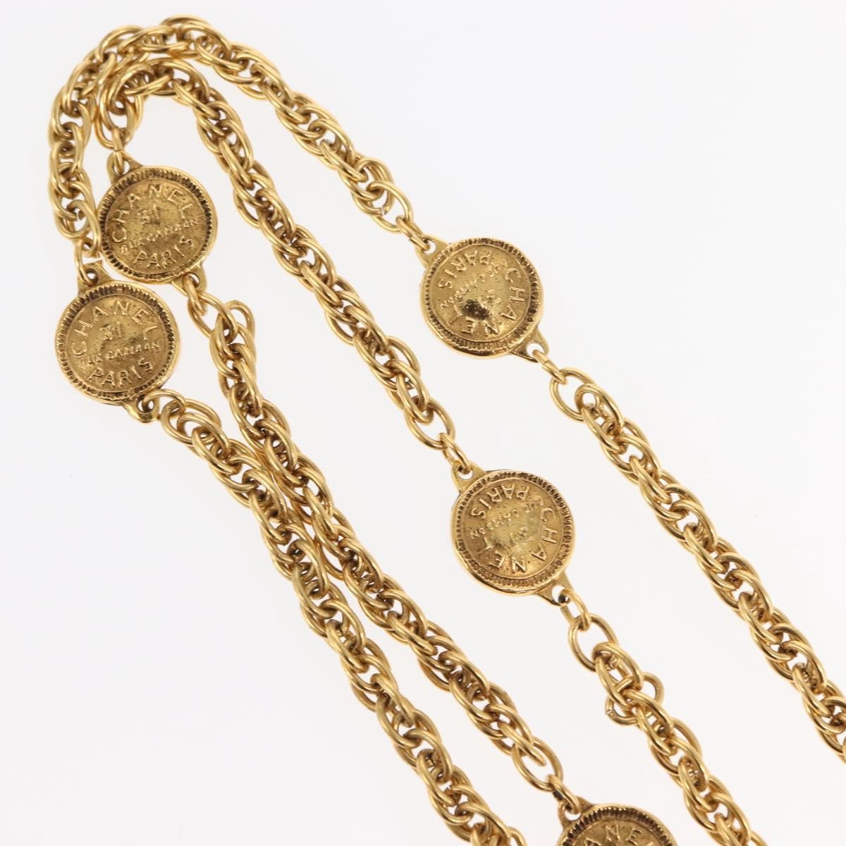 Chanel Vintage 31 Rue Cambon Medallion Pendant Necklace Metal