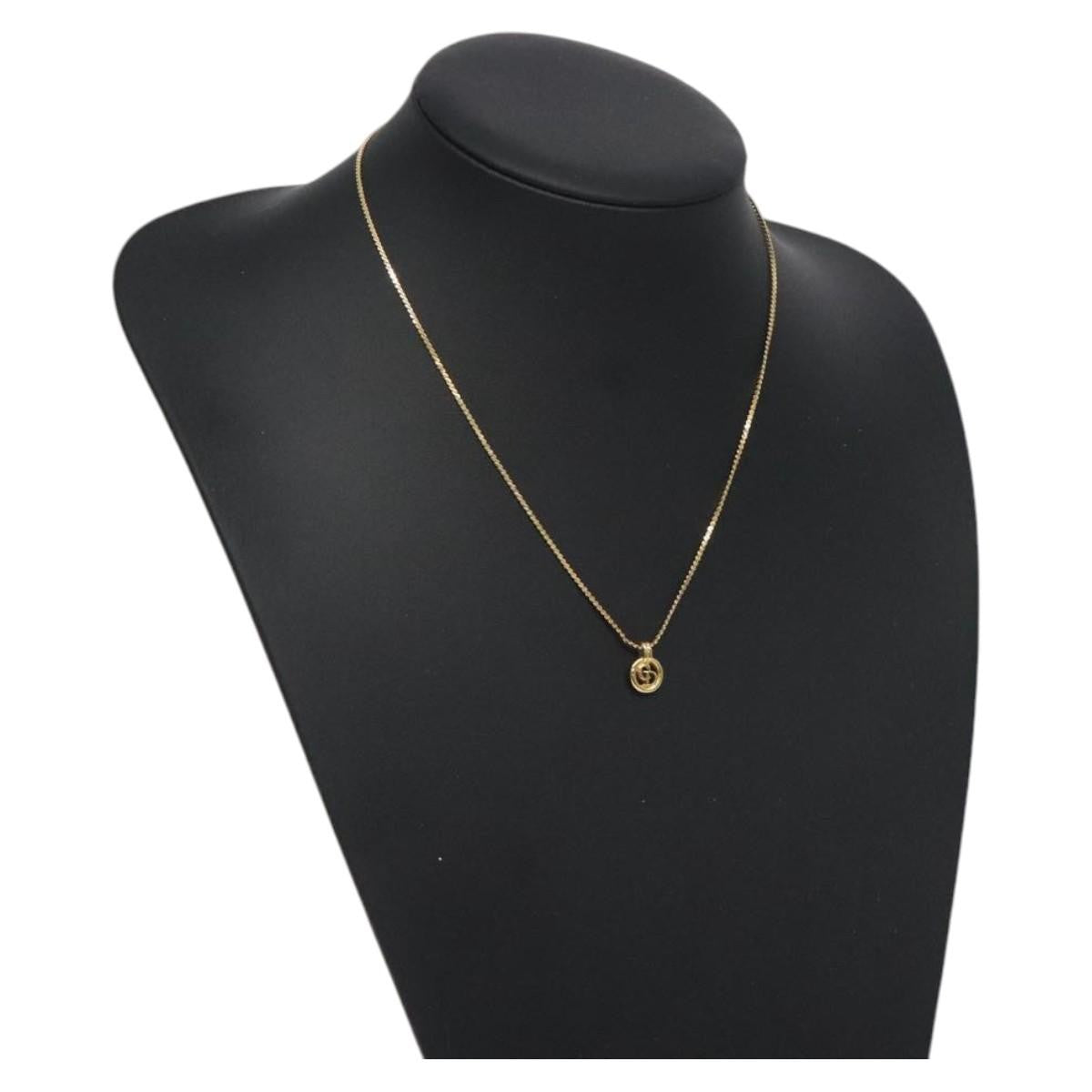Christian Dior CD Pendant Necklace Gold-plated