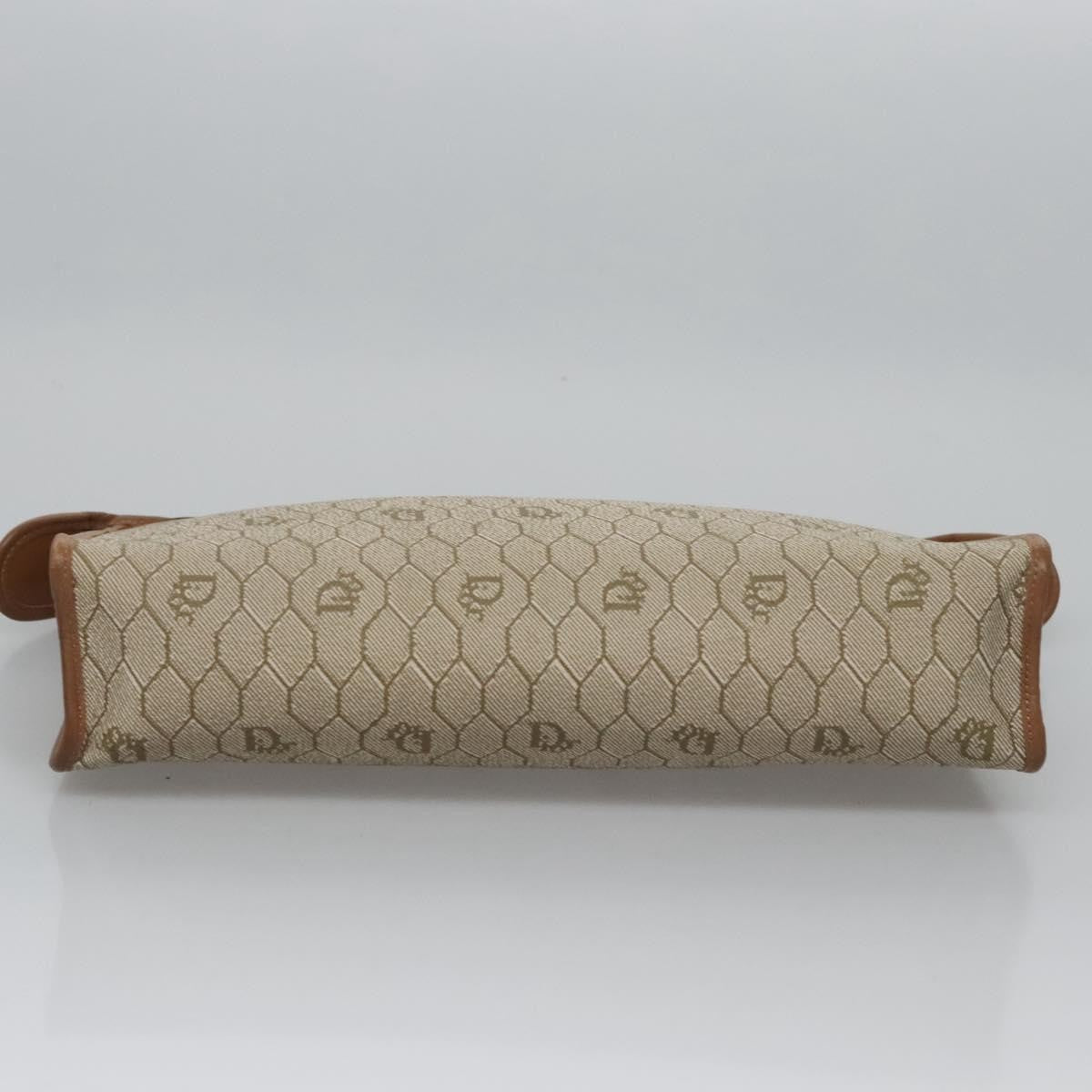 Christian Dior Vintage Honeycomb Zip Pouch Coated Canvas
