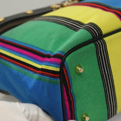 Versace Vanity Hand Bag Canvas and Leather