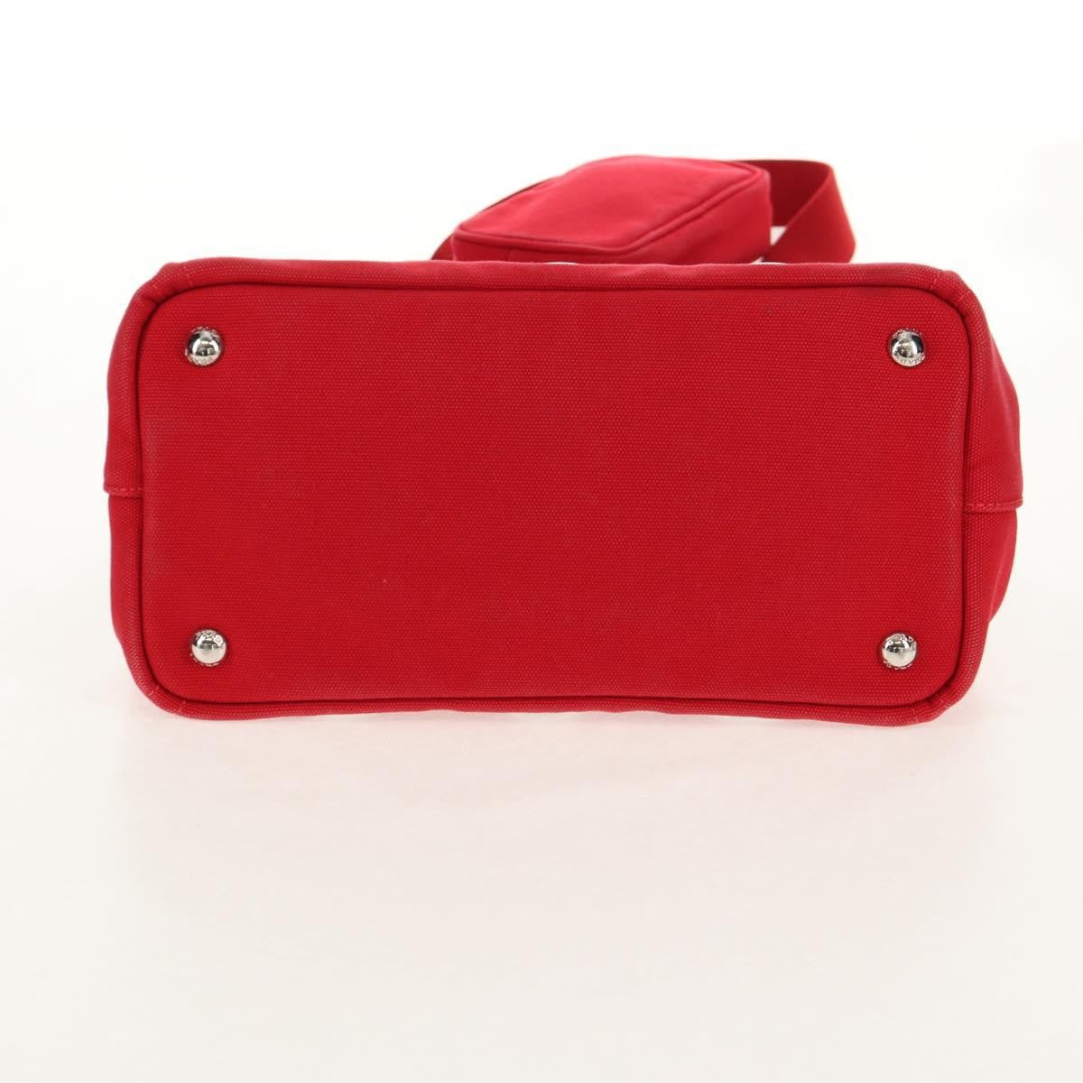 Prada Canapa Convertible Tote Grommet Embellished Canvas