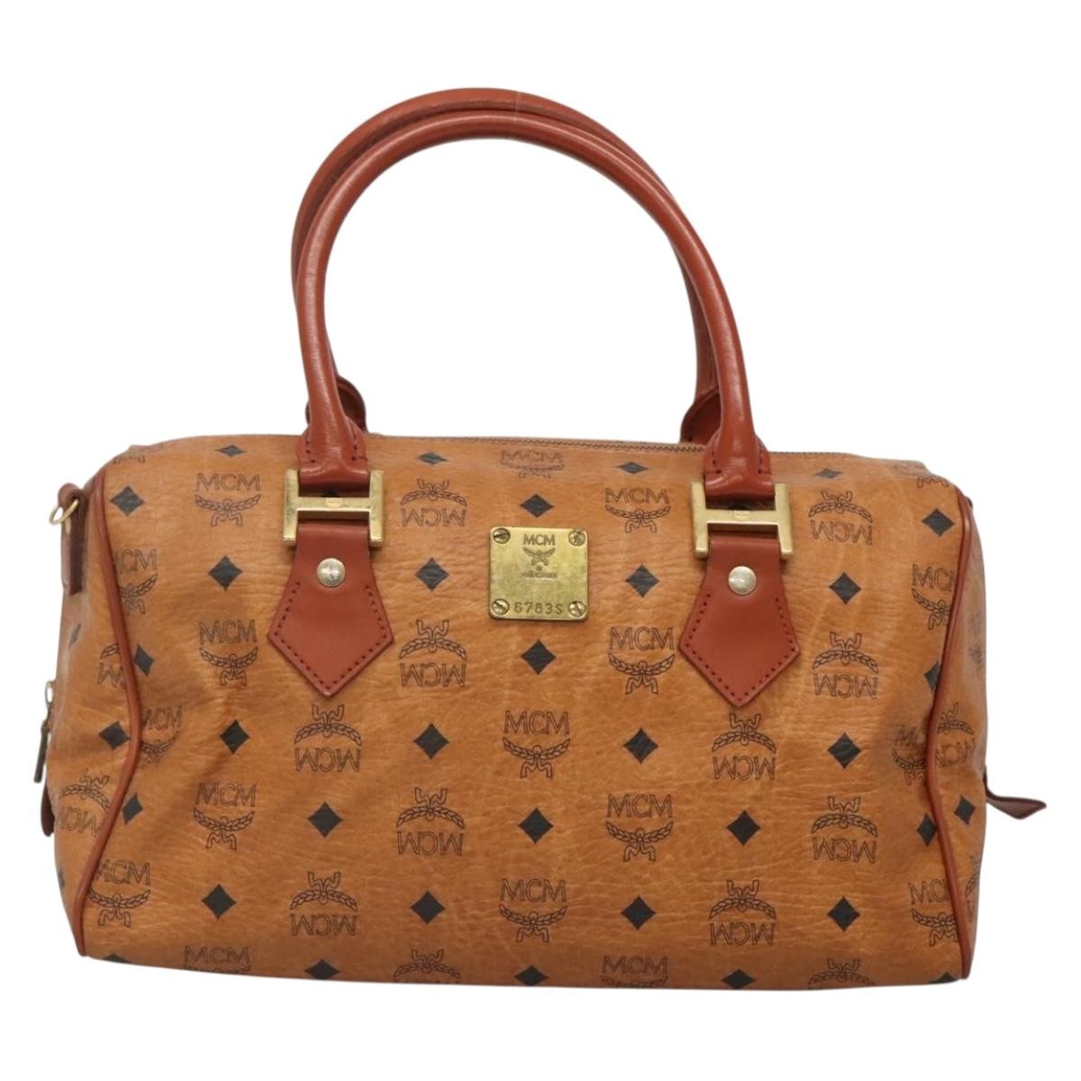 MCM Visetos Handbag Canvas and Leather