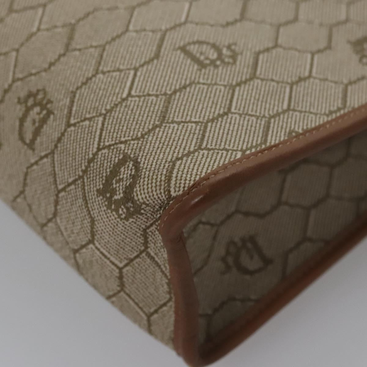 Christian Dior Vintage Honeycomb Zip Pouch Coated Canvas