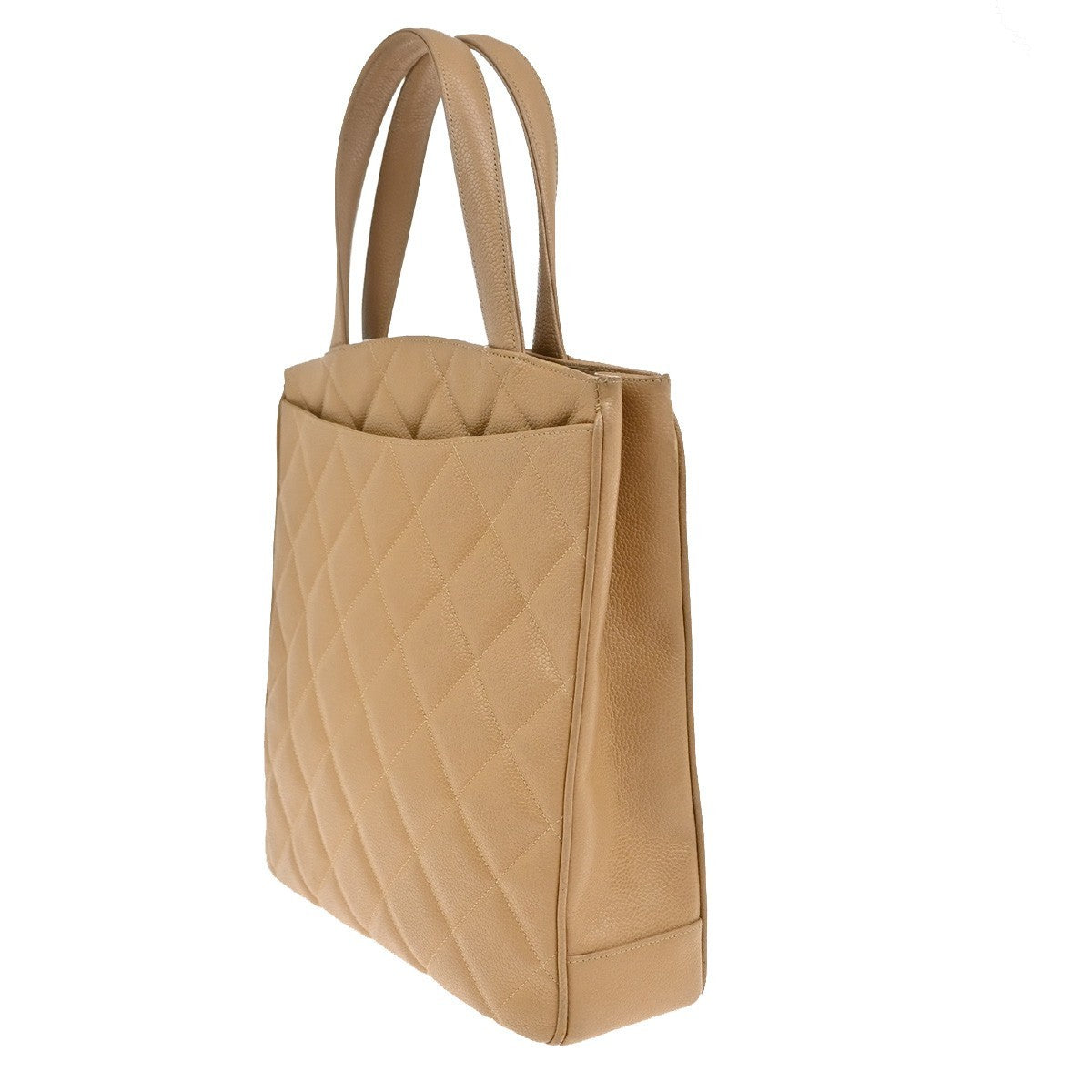 Chanel Vintage CC Lock Pocket Tote Quilted Caviar