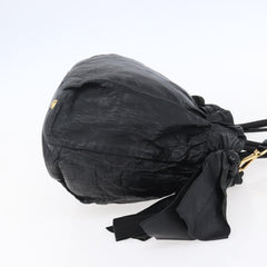 Prada Bow Tie Pleated Tote Leather