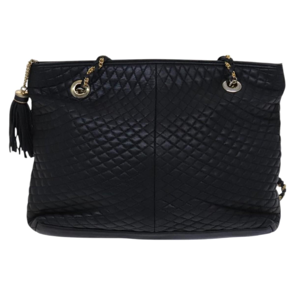 Bally Vintage Chain Shoulder Bag Quilted Leather