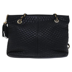 Bally Vintage Chain Shoulder Bag Quilted Leather
