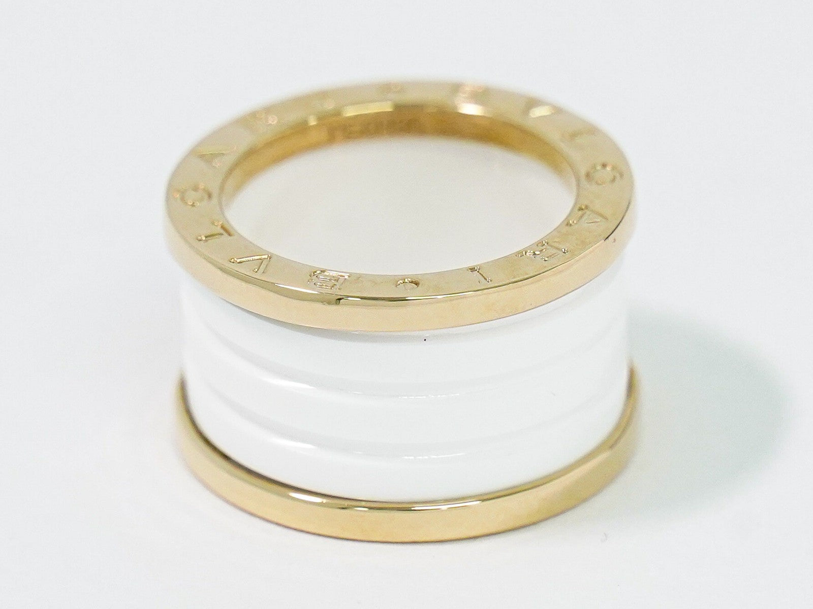 Bvlgari B.Zero1 Three Band Ring 18K Yellow Gold and Ceramic