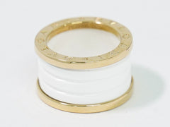 Bvlgari B.Zero1 Three Band Ring 18K Yellow Gold and Ceramic