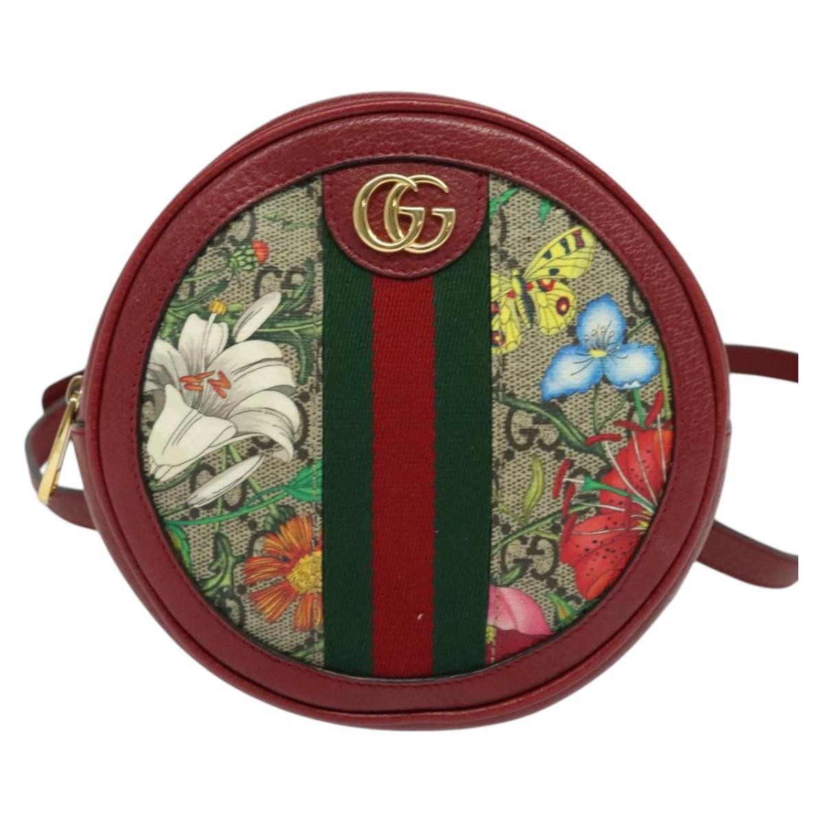 Gucci Ophidia Round Backpack Flora GG Coated Canvas