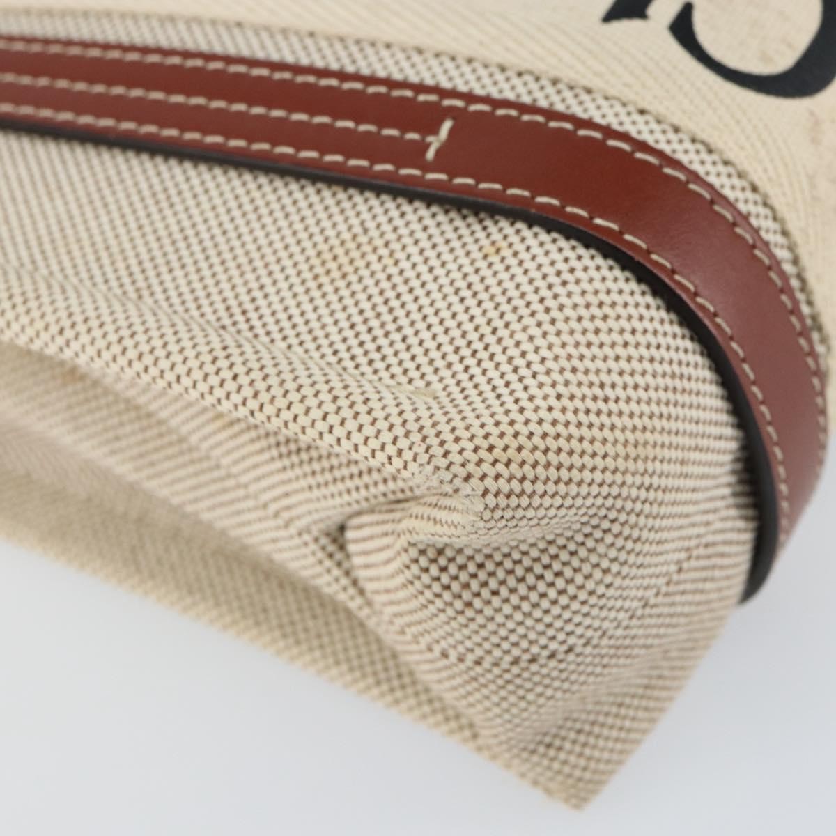 Chloe Woody Convertible Tote Canvas with Leather