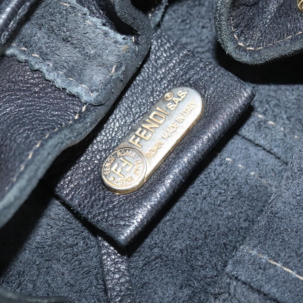 Fendi Logo Flap Drawstring Backpack Leather