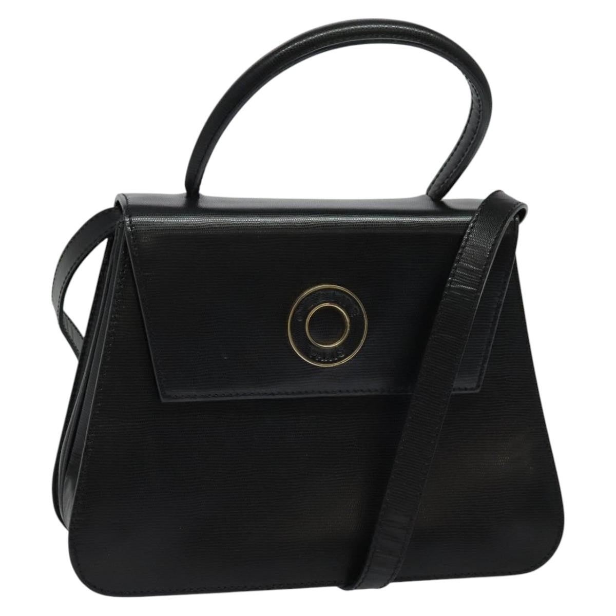 Celine Circle Logo Handbag Leather