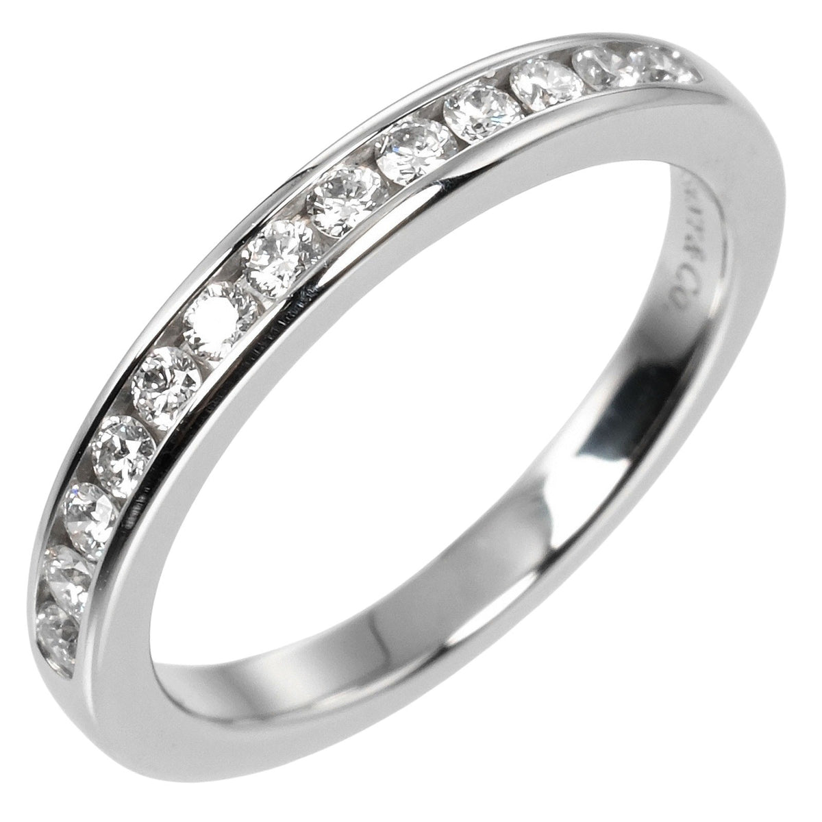 Tiffany & Co. Half Eternity Band Ring Platinum and Diamonds