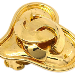 Chanel CC logo heart Gold-plated